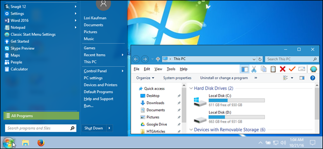 How to make Windows 10 look more like Windows 7.