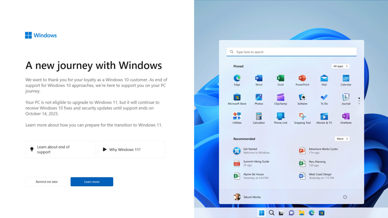 Microsoft sends “end of support” notice to Windows 10 users