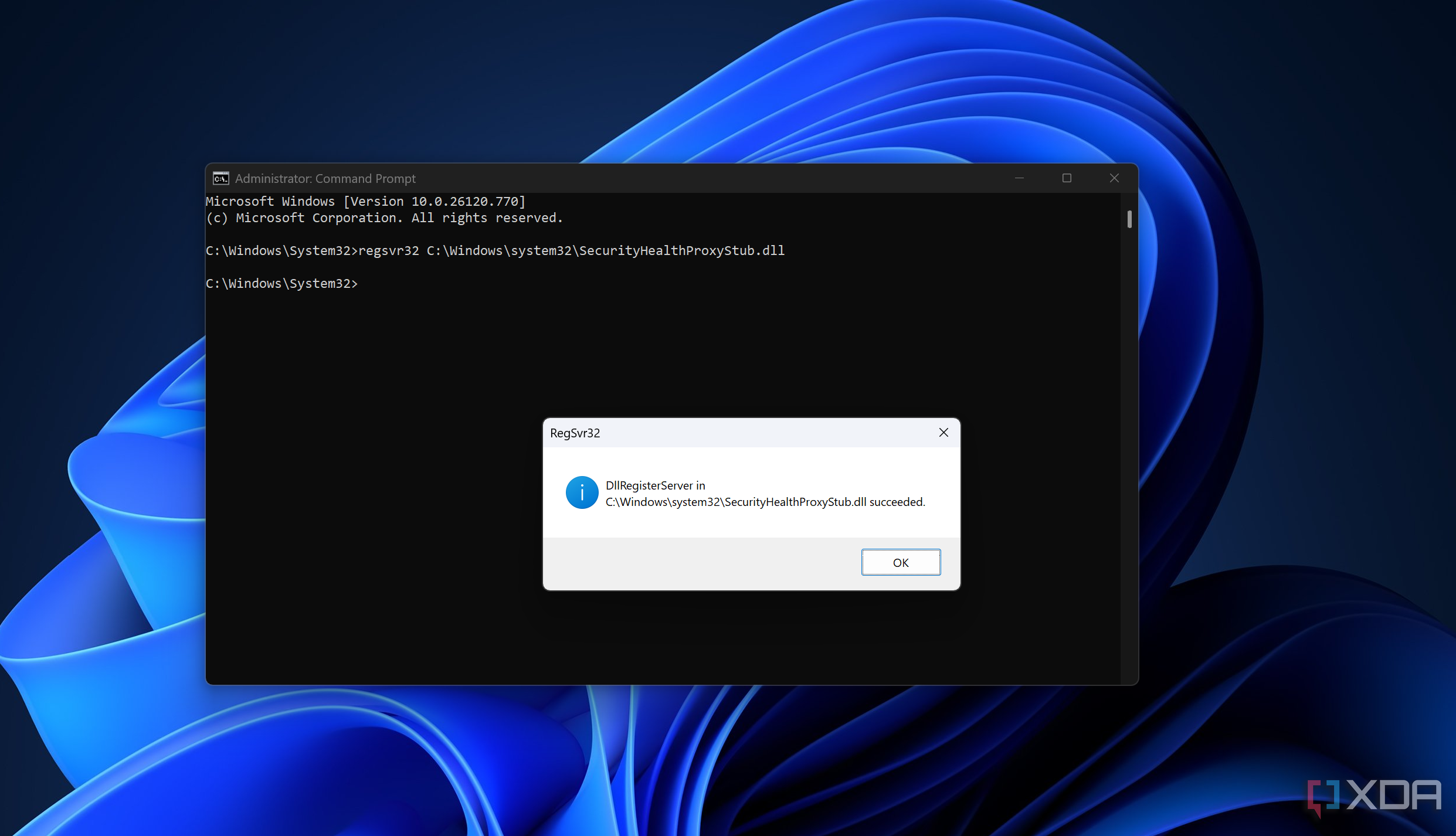 Screenshot showing command prompt in Windows 11