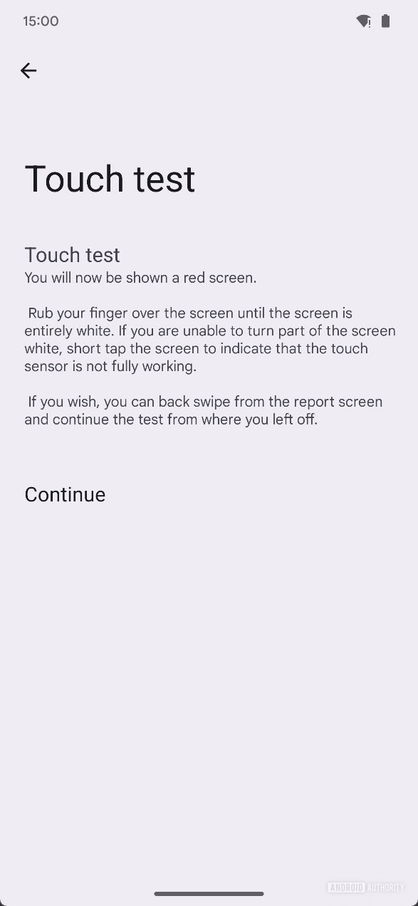 4 device diagnostics touch test A