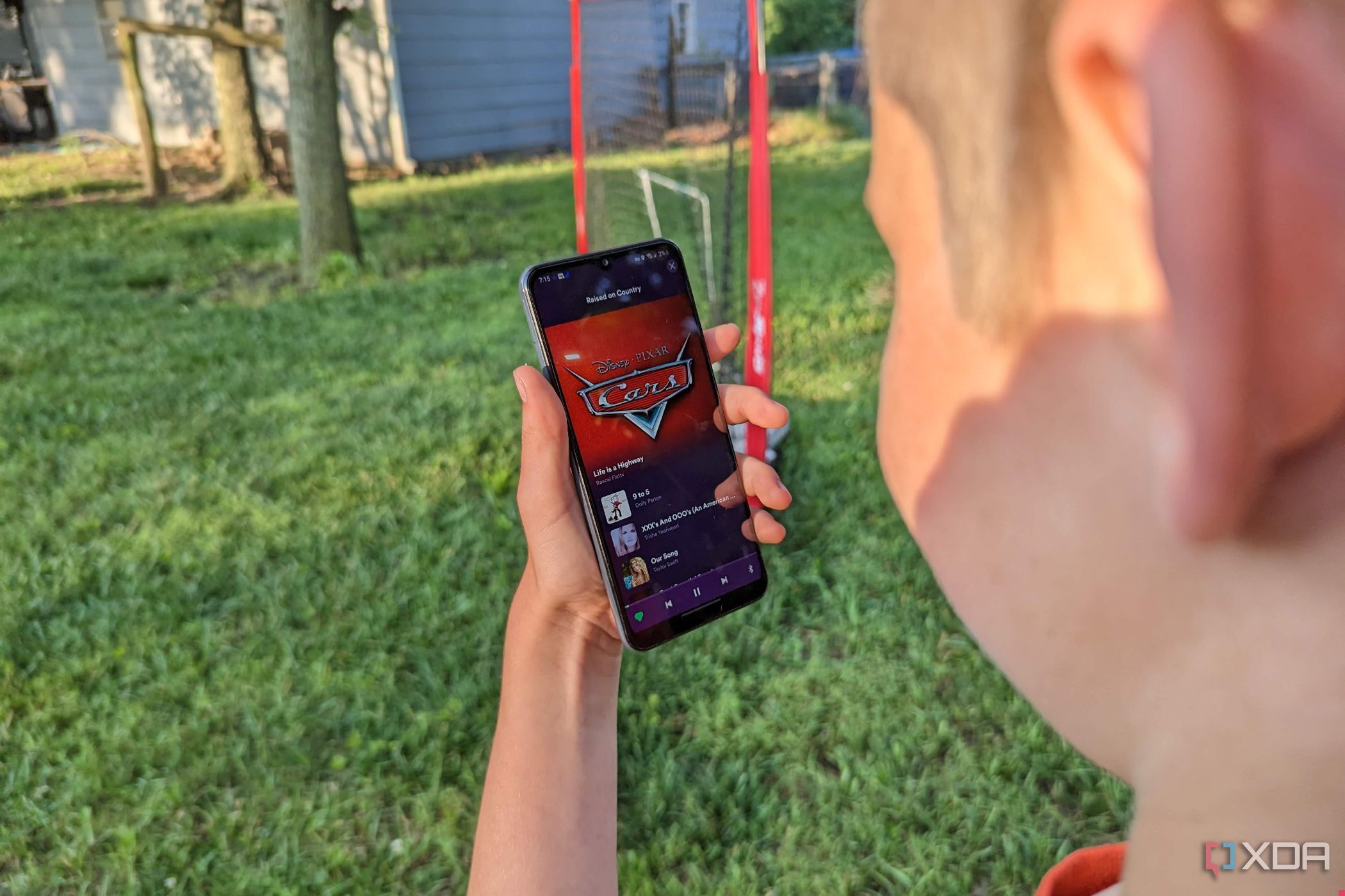 Child using an app on the Bark Phone