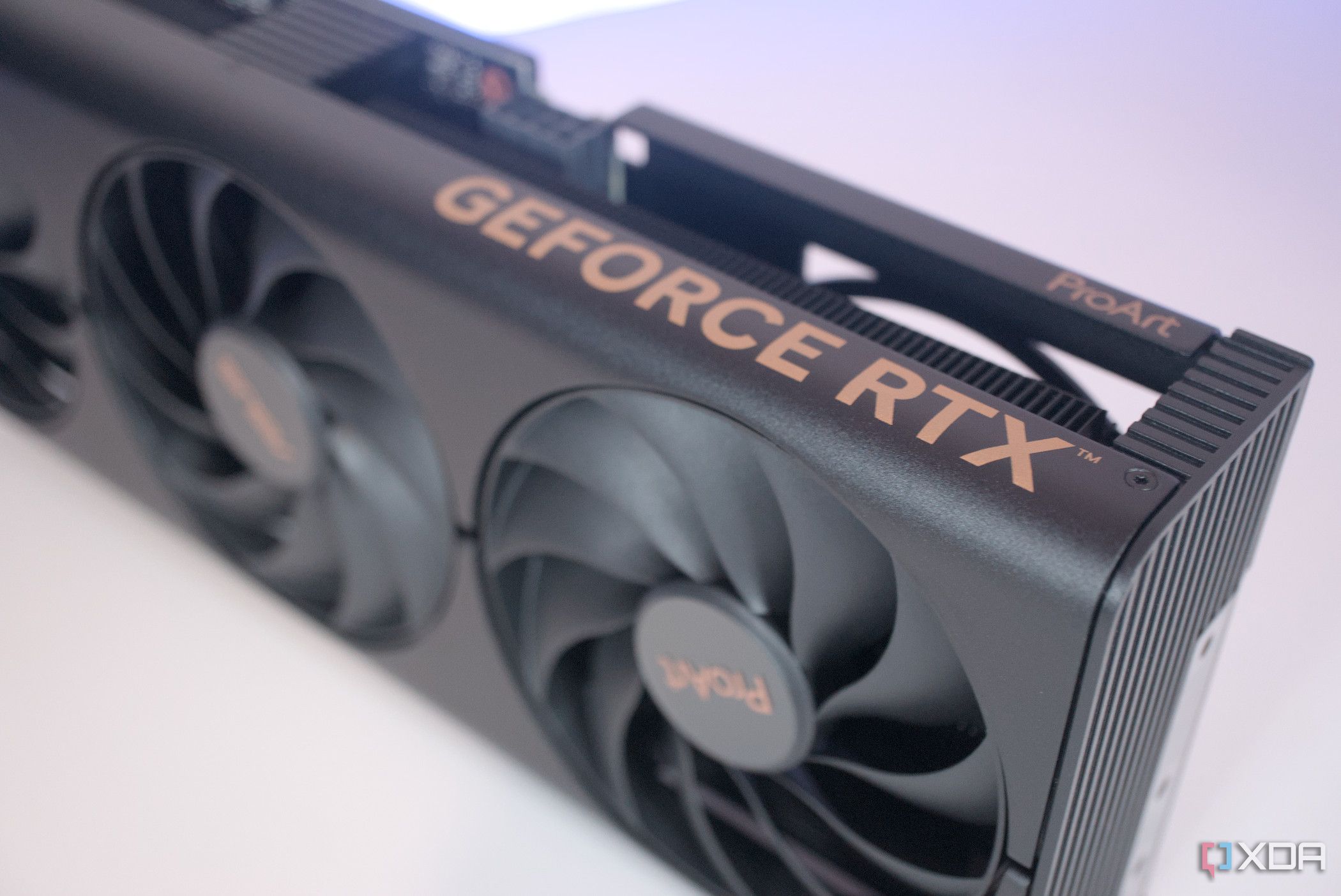 Elegant branding on the Asus ProArt GeForce RTX 4060 Ti