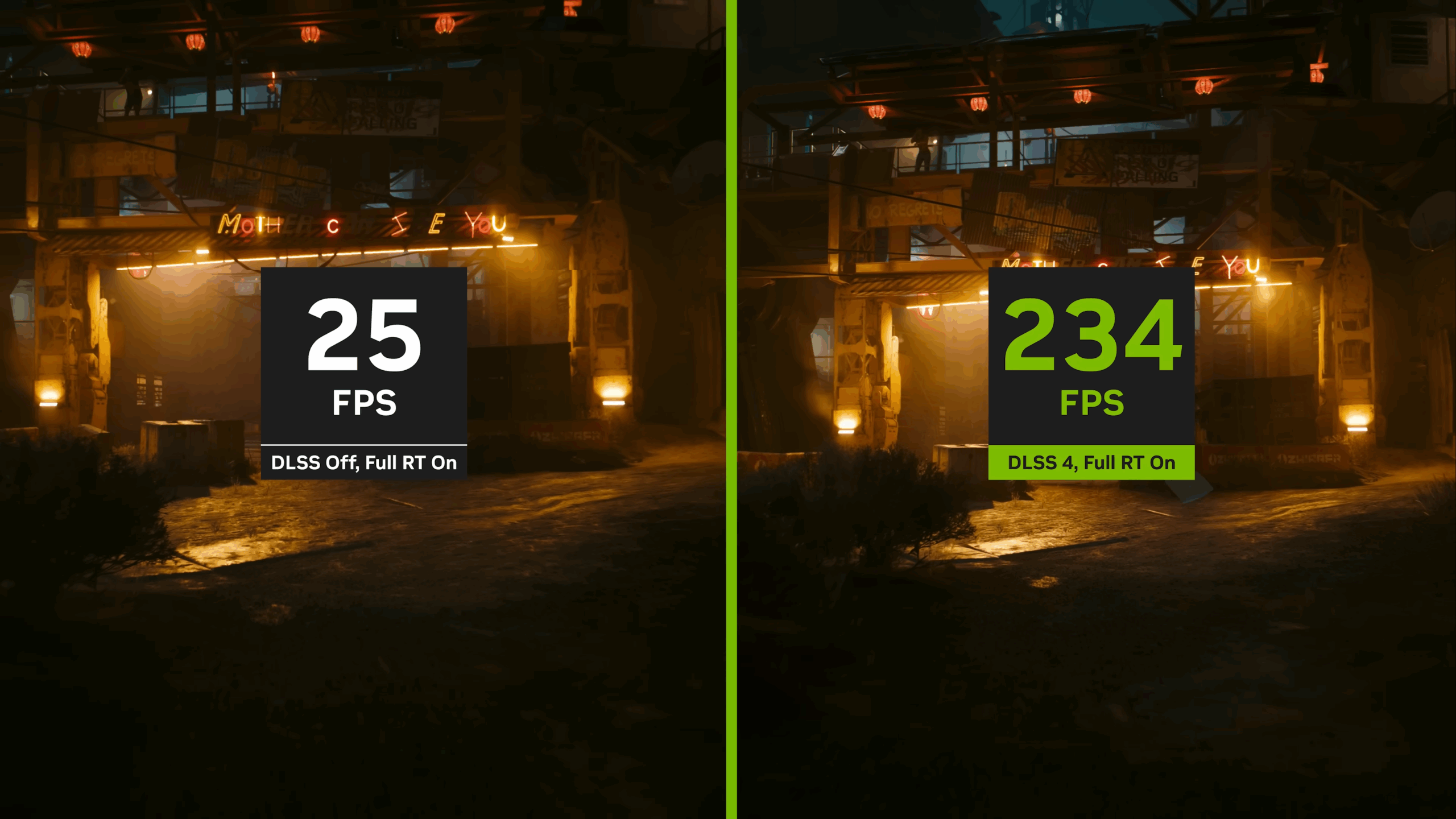 A comparison of gaming with and without DLSS 4