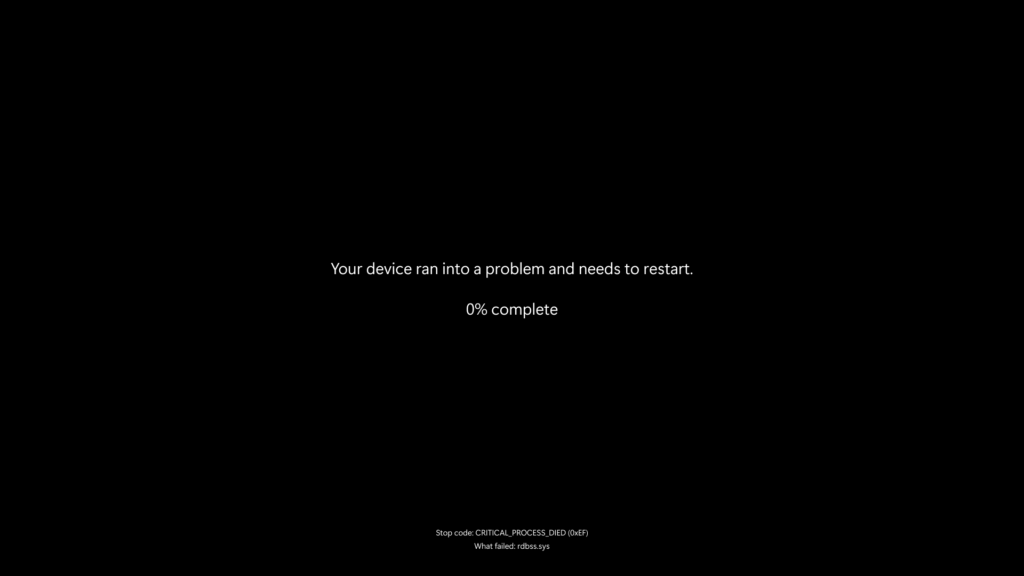 The new black screen of death