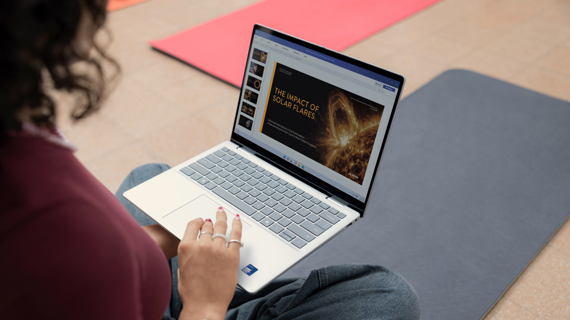Dell XPS 13 being used in someone's lap